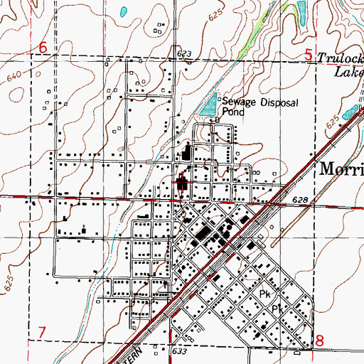 Topographic Map of Morrisonville High School, IL