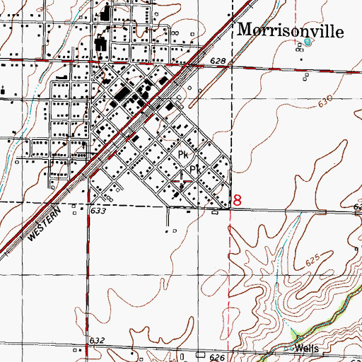 Topographic Map of Saint Maurice School, IL