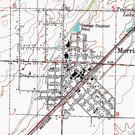 Topographic Map of United Methodist Church of Morrisonville, IL