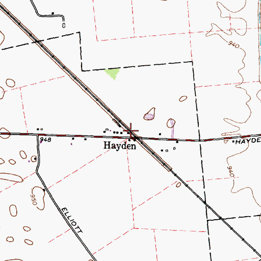 Topographic Map of Hayden Post Office (historical), OH