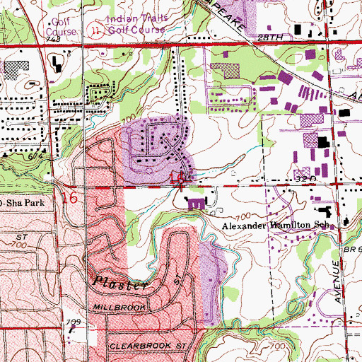 Topographic Map of Maple Grove Cemetery, MI