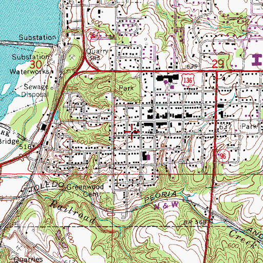 Topographic Map of First Christian Church, IL