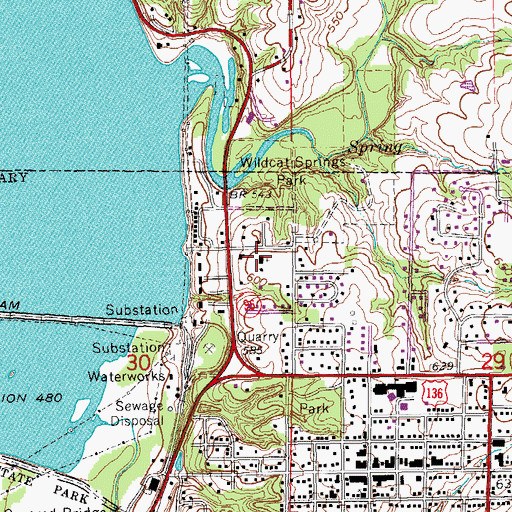 Topographic Map of Saint Marys Catholic Church, IL