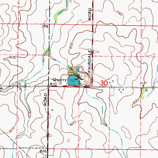 Topographic Map of Fairdale Quarry, IL
