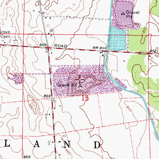Topographic Map of Sears Quarry, IL