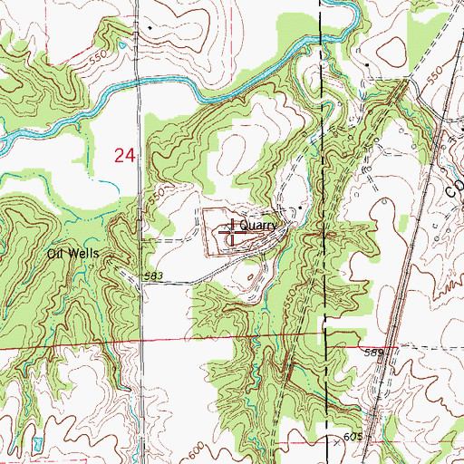 Topographic Map of O'Neal Quarry, IL