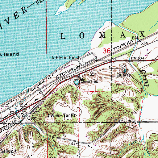 Topographic Map of Dallas City Quarry, IL