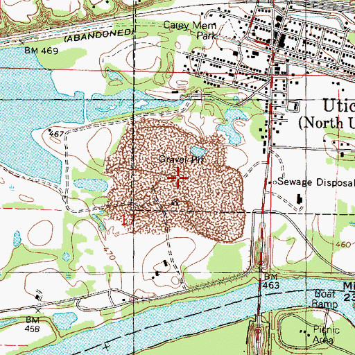 Topographic Map of Utica Pit, IL