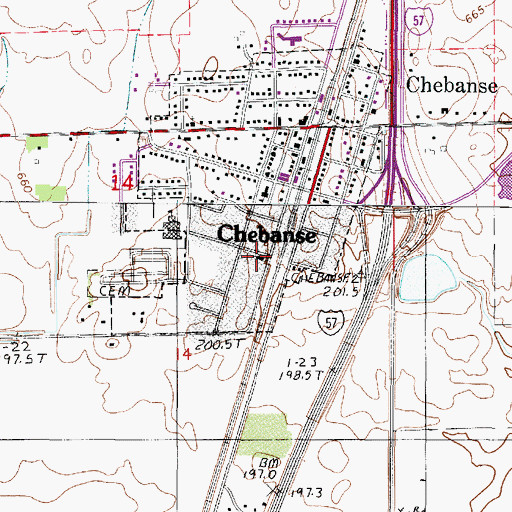 Topographic Map of Saint Mary and Josephs Church, IL