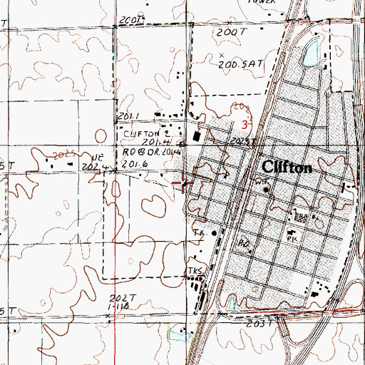 Topographic Map of Clifton Baptist Church, IL