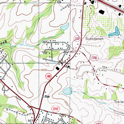 Topographic Map of Morning Star Church, NC