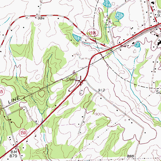 Topographic Map of Capernaum Baptist Church, NC