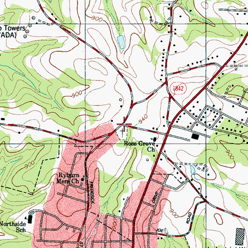 Topographic Map of Ross Grove, NC