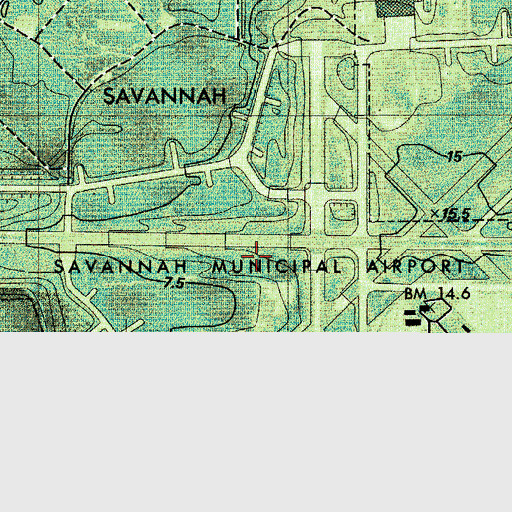 Topographic Map of Chatham Army Air Field (historical), GA