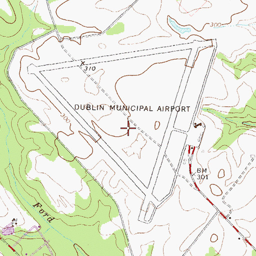 Topographic Map of Dublin Army Air Field (historical), GA