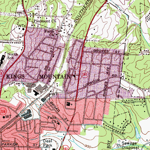 Topographic Map of Grace United Methodist Church, NC