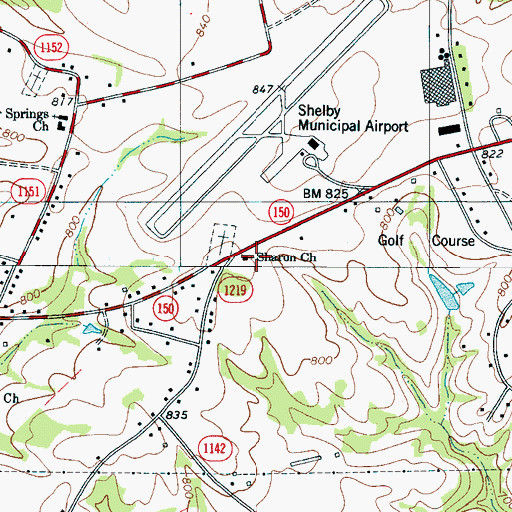 Topographic Map of Sharon School (historical), NC