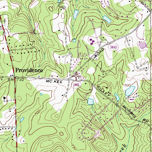 Topographic Map of Charlotte Fire Department Station 9, NC