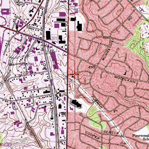 Topographic Map of Charlotte Fire Department Station 12, NC