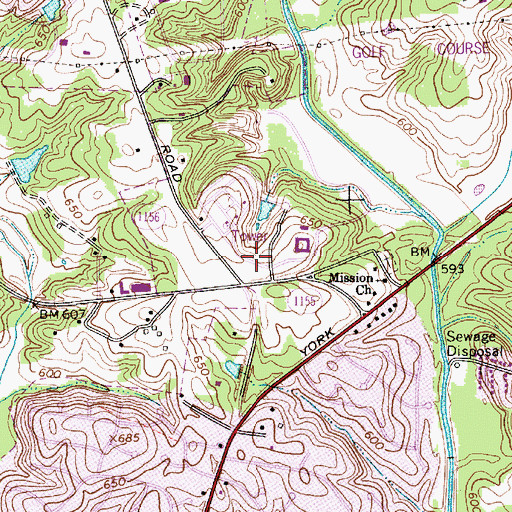 Topographic Map of Charlotte Fire Department Training Facility, NC