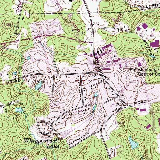 Topographic Map of Charlotte Fire Department Station 30, NC