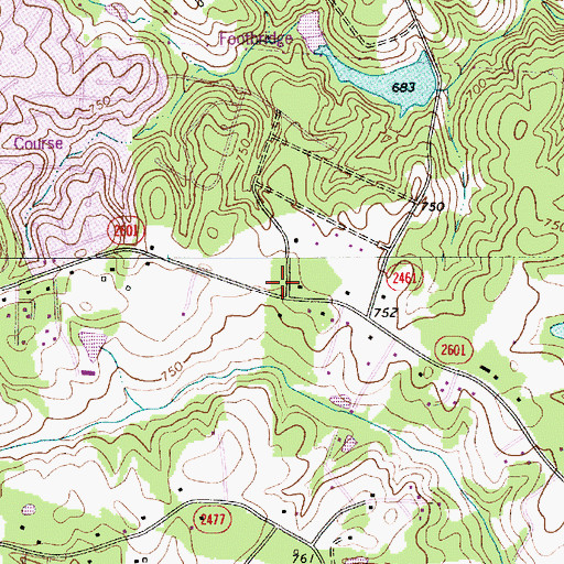 Topographic Map of Charlotte Fire Department Station 31, NC