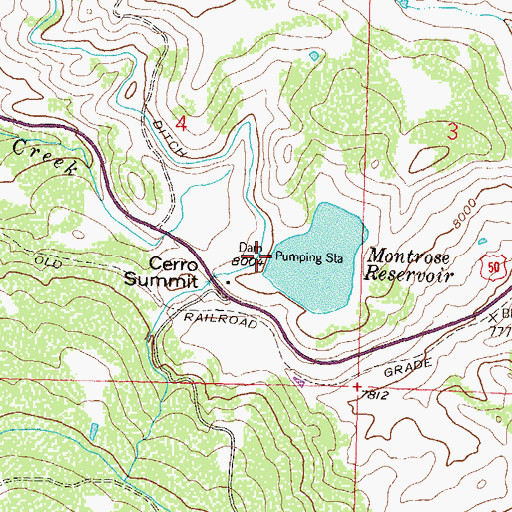 Topographic Map of Cerro Dam, CO