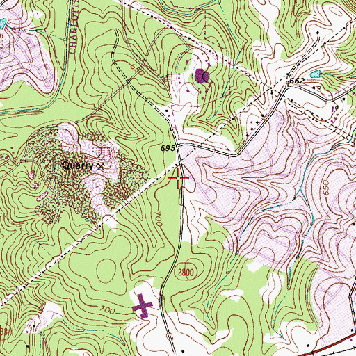 Topographic Map of Charlotte Fire Department Station 35, NC