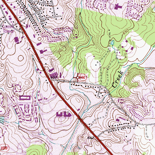 Topographic Map of Charlotte Fire Department Station 29, NC