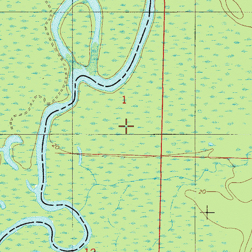 Topographic Map of Escambia River State Wildlife Management Area, FL