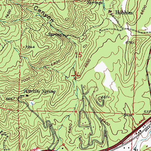 Topographic Map of Canyon Estates Trailhead, NM