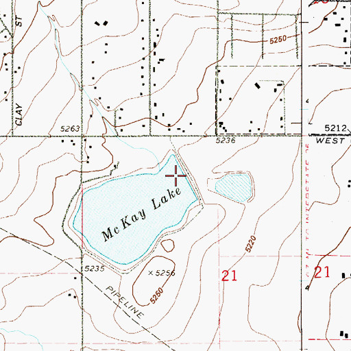 Topographic Map of McKay Lake Dam, CO