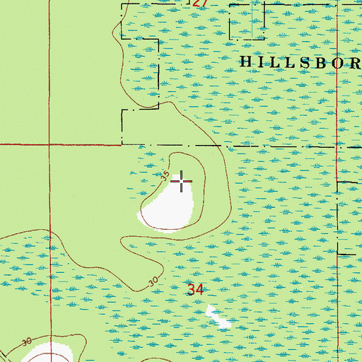 Topographic Map of Lower Hillsborough Flood Detention Area, FL