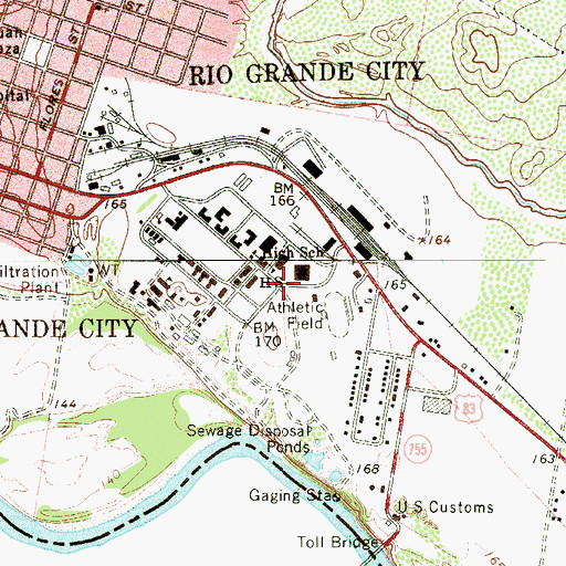 Topographic Map of Ringgold Middle School, TX