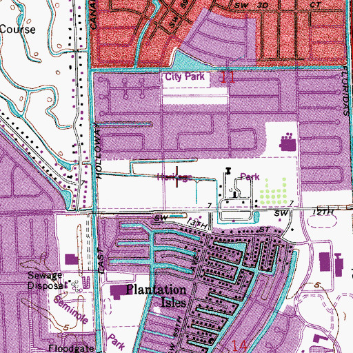 Topographic Map of Heritage Park, FL