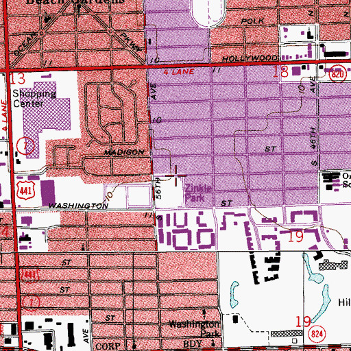 Topographic Map of Zinkle Park, FL
