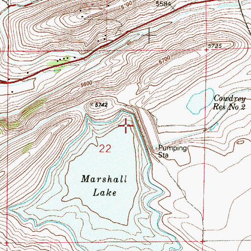 Topographic Map of Marshall Lake Dam, CO
