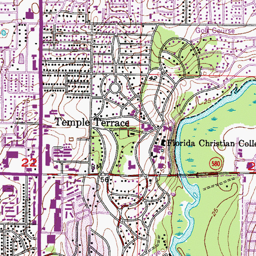 Topographic Map of Woodmont Park, FL