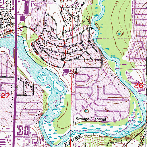 Topographic Map of Rivermills Park, FL