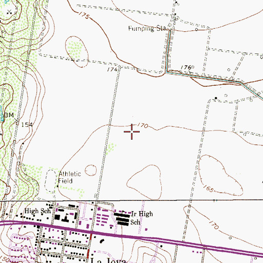 Topographic Map of Juarez - Lincoln High School, TX