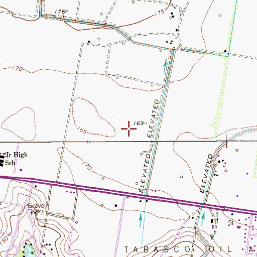 Topographic Map of Lorenzo de Zavala Middle School, TX