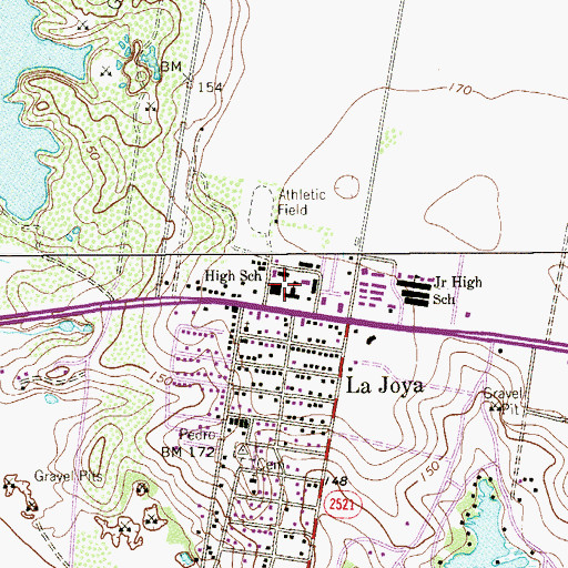 Topographic Map of Nellie Schunior Elementary School, TX