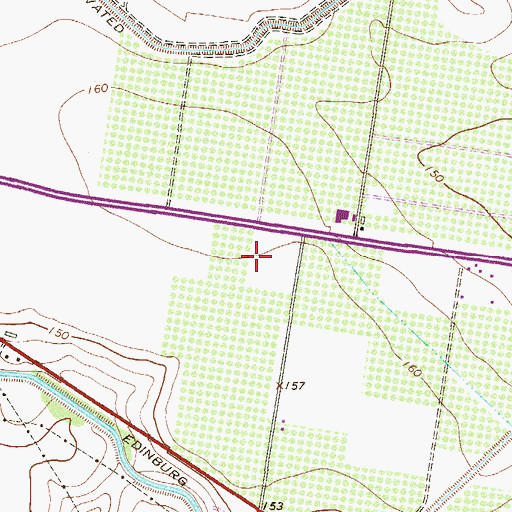 Topographic Map of Cesar Chavez Middle School, TX