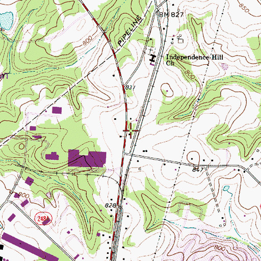 Topographic Map of Alexandriana Historic Site, NC