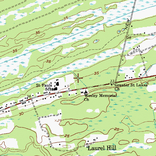 Topographic Map of C C Blaney Elementary School, SC