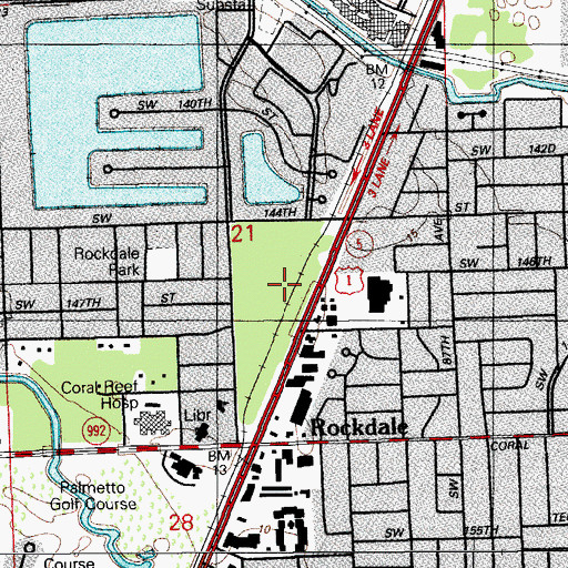 Topographic Map of Rockland Pineland County Preserve, FL