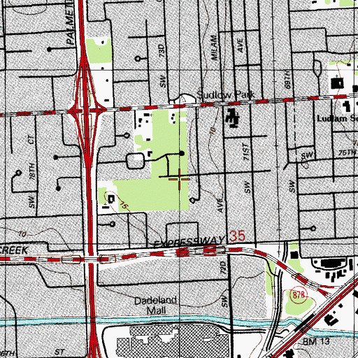 Topographic Map of Trinity Pineland County Park, FL