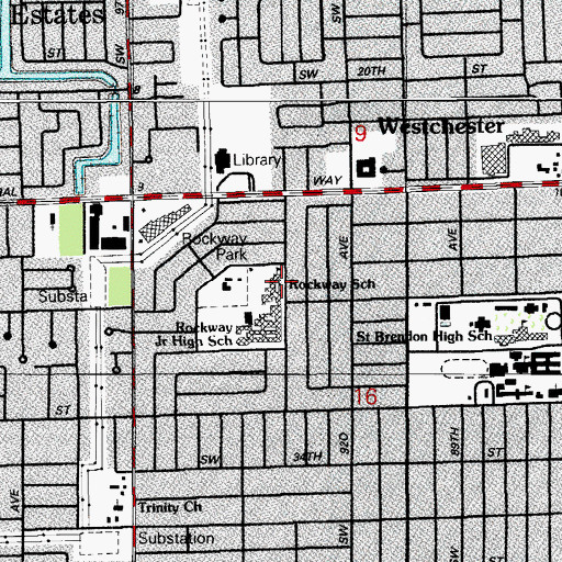Topographic Map of Rockway Park, FL