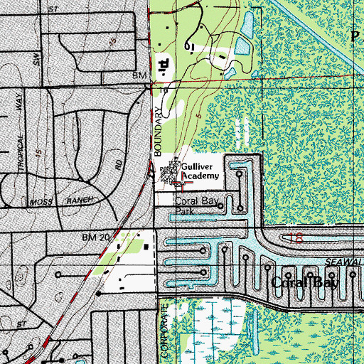 Topographic Map of Coral Bay Park, FL