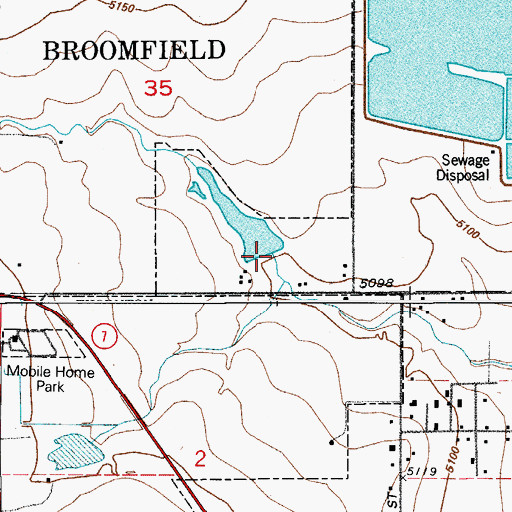 Topographic Map of Section 35 Dam, CO